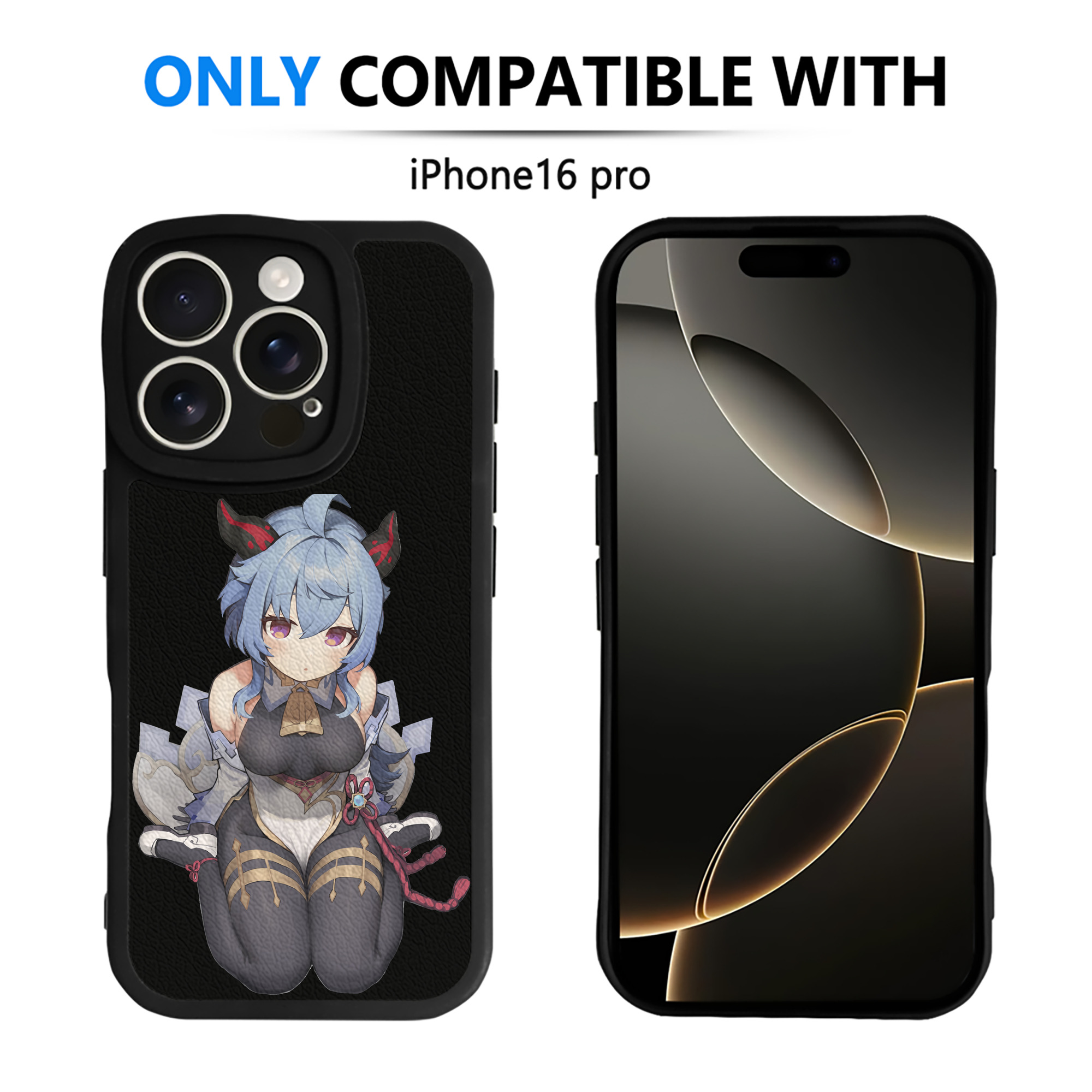 げんし神 甘雨 かんう genshin Ganyu 【iPhone 16シリーズ対応】シリコンスマホケース（レザー調） 材質：シリコン